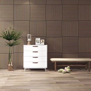 Smoked Oak Acoustic Wood Wall Panel Tiles Series 1 - 60x60cm
